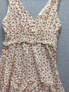 Live to be Spoiled Dress Women XL While Floral Sleeveless Dress
